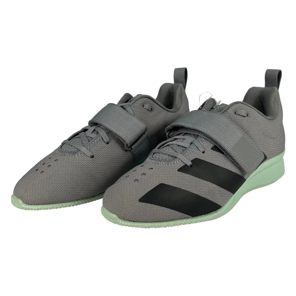 Adidas Adipower Men 8.5 Gray Mint Weightlifting Training Shoes‎